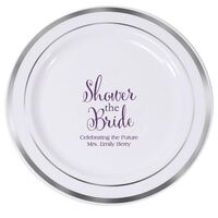 Shower The Bride Premium Banded Plastic Plates