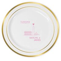 We Love Washington DC Premium Banded Plastic Plates