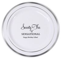 Seventy-Five & Sensational Premium Banded Plastic Plates