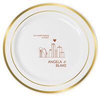 We Love Dallas Premium Banded Plastic Plates