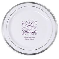Kiss Me At Midnight Premium Banded Plastic Plates