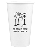 2025 New Years Glasses Paper Coffee Cups