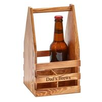 4 Bottle Wooden Beverage Caddy