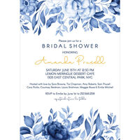 Navy Rose Vine Topper Invitations