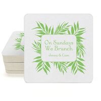 Palm Leaf Frame Square Coasters