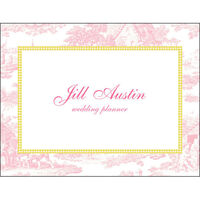 Pink & Lime Toile Calling Cards