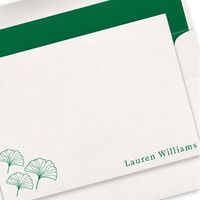 Gingko Leaves Flat Note Cards - Letterpress