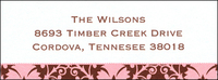Pink and Brown Damask Address Labels
