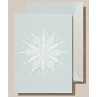 White Snowflake Folded Holiday Cards- Raised Ink